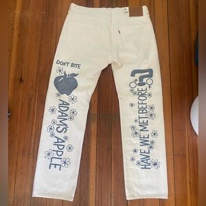 Levi's Premium 501 Jeans "Crazy Legs" Off White Size 36